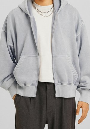 Sweater met rits - mottled light grey