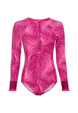 Costume da bagno - bordeaux/bedruckt