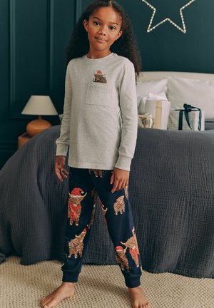 Next MATCHING FAMILY CHRISTMAS HAMISH THE HIGHLAND COW - REGULAR FIT SET - Pidžamas - grey navy blue