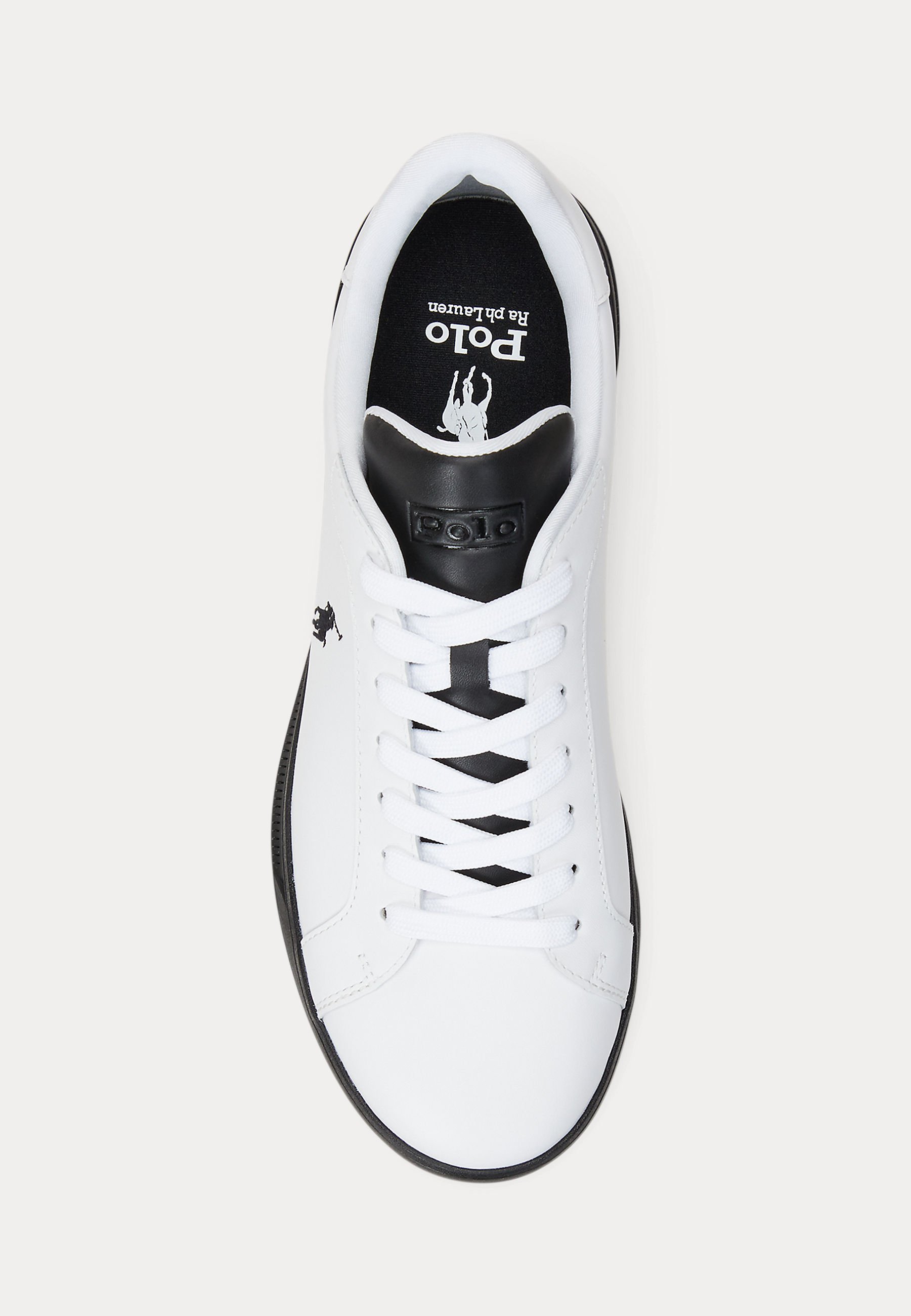 ★ラルフ ローレン★Heritage Court II Leather★White Black Polo Ralph Lauren Men's Heritage Court II Leather Sneaker