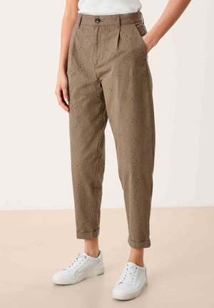 Trousers - dusty olive embroi