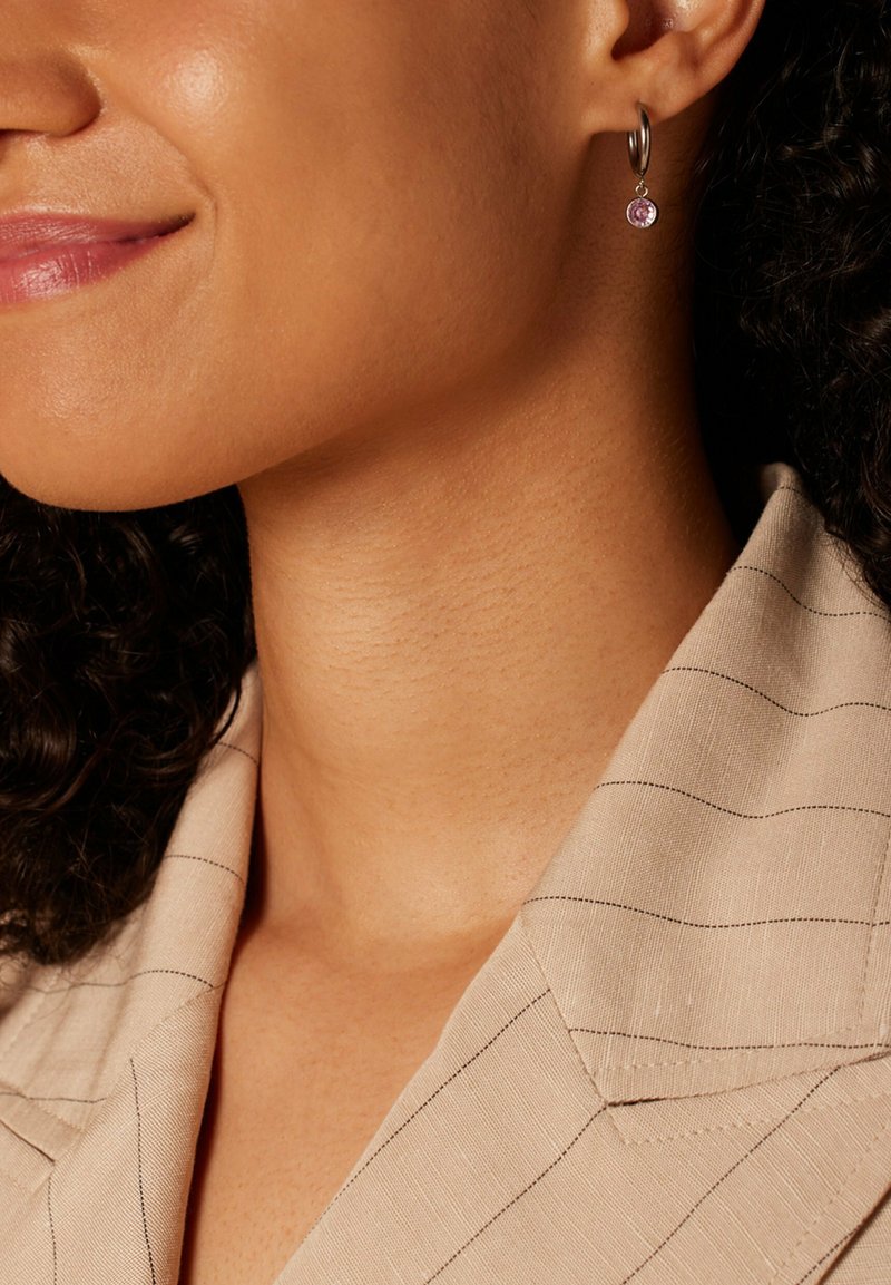 Lucardi Boucles d'oreilles - silver-coloured/pink