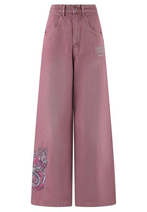 Ed Hardy TWISTED DRAGON XTRA OVERSIZED - Flared Jeans - purple