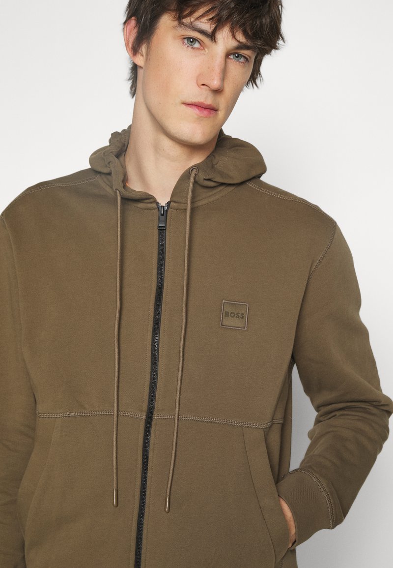 BOSS Zip-up sweatshirt - dark green - Zalando.de