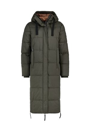 LANGER GESTEPPTER KAPUZE UND TASCHEN - Winter coat - grün