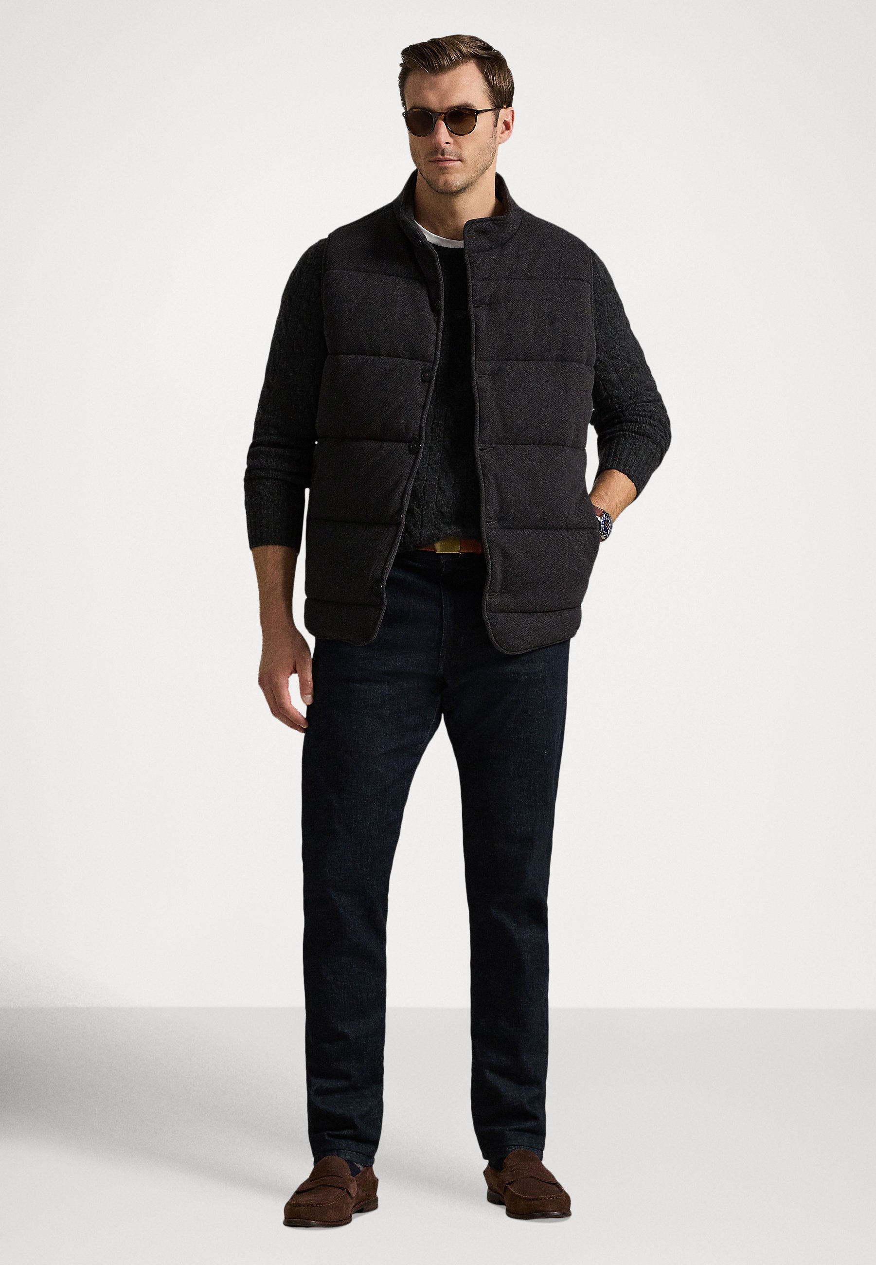 Polo Ralph Lauren Big & Tall HERRINGBONE-PRINT ESTATE-RIB VEST