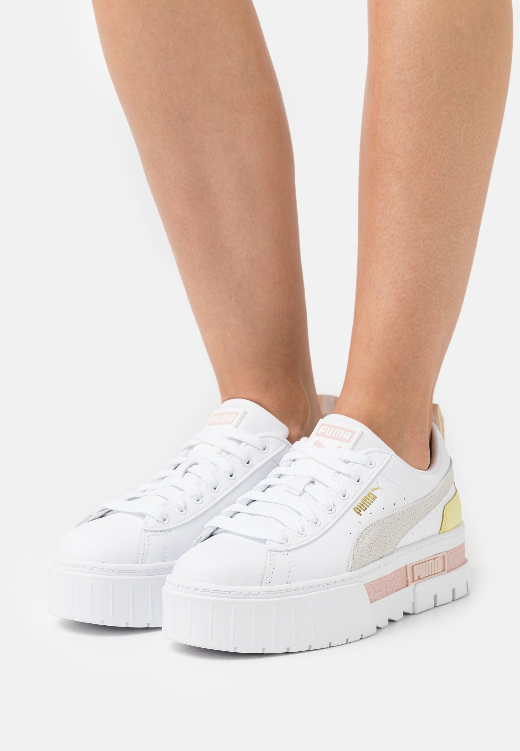 Puma MAYZE LTH WN'S - Baskets basses - white/lotus/blanc 