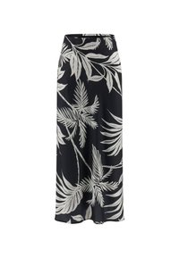 LANGER  - Maxi skirt - blumenmuster schwarz