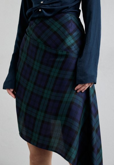 MIISTA ANSELMA SKIRT - A-vonalú szoknya - green/blue