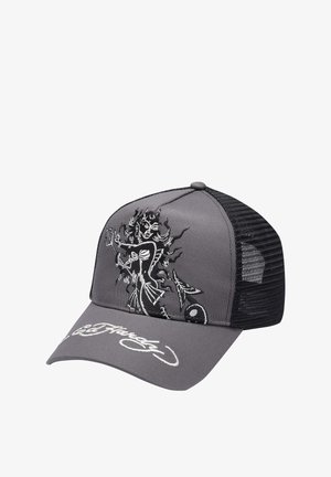 Ed Hardy UNISEX MERMAID FIGHTING FRONT TRUCKER - Cap - charcoal black