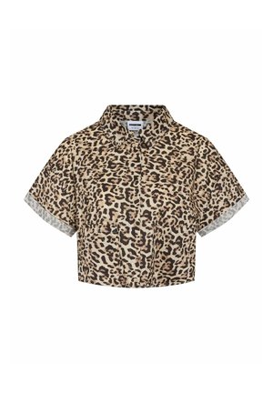 Noisy May CROPPED MIT LEO PRINT - Button-down blouse - braun