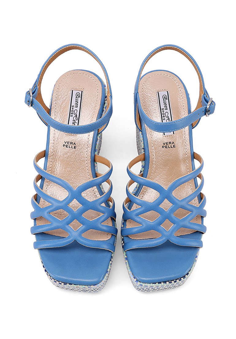 Queen Helena Sandali con plateau blu