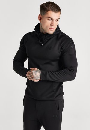EMBROIDERED PANEL HOODIE - Longsleeve - black
