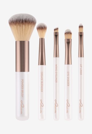 TRAVEL SET - Zestaw pędzli do makijażu - cream white/coffee brown