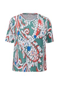 MIT PLISSEEFALTEN - T-Shirt print - dunkles türkis