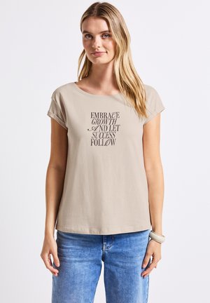 Print T-shirt - beige
