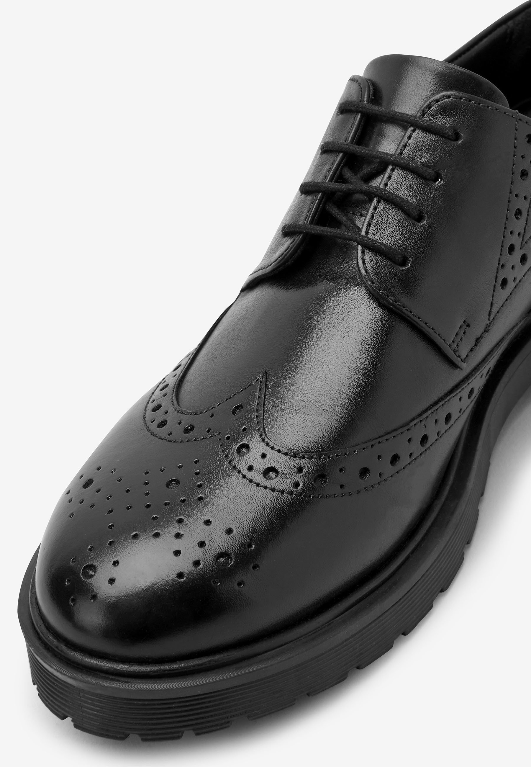 Next BLACK CHUNKY LEATHER BROGUES (OLDER) - Veterschoenen - black/Zwart -  Zalando.nl