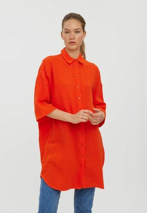 OVERSIZE - Shirt dress - cherry tomato