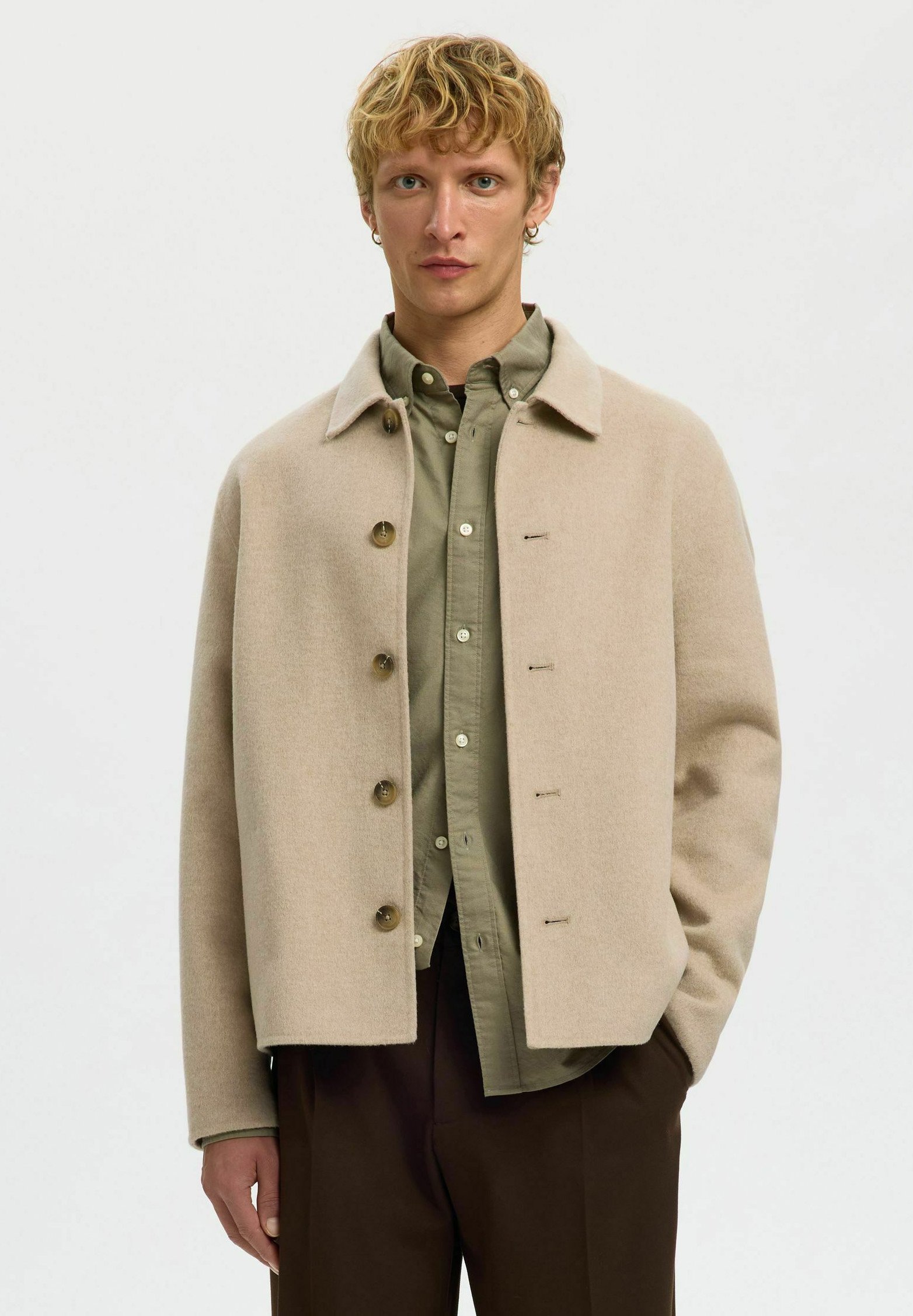 Selected Wool Blend - Summer jacket - sandshell/beige - Zalando.co.uk