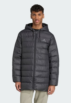 ESSENTIALS CLIMAWARM 3 STRIPES HOODED  - Daunenmantel - black