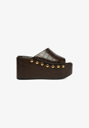 DeeZee, DEEZEE WOMEN'S BROWN FLIP-FLOPS - Mules med hæl - brown