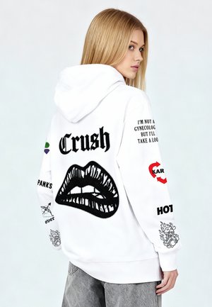 TATTOOCRUSH  EMBROIDERY - Felpa con zip - white