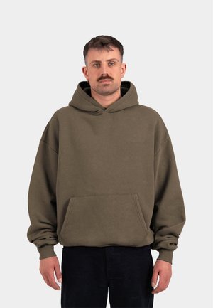 UNISEX OVERSIZED  - Sweat à capuche - mokka stone washed