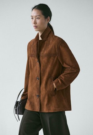 WITH POCKETS - Blazer - dark brown