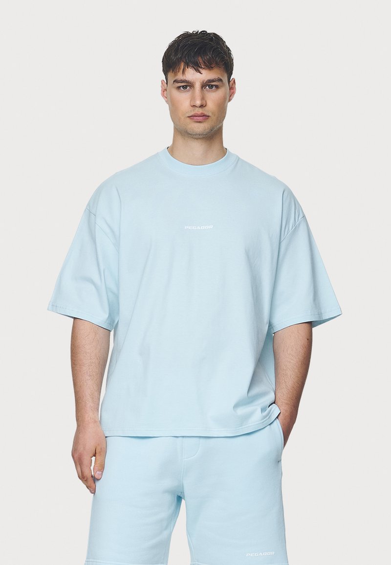 Pegador LOGO BOXY TEE - Basic T-shirt - washed baby blue