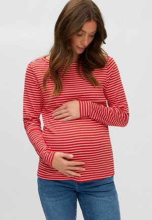 MAMALICIOUS, BLOUSE MLASLAN TOP - T-shirt à manches longues - fiery red