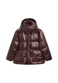 SHORT WATER-REPELLENT PUFFER WITH HOOD - Piumino - bordeaux