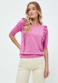 Minus - MIVESIA KNIT T-SHIRT. - T-shirt - bas - super pink Miniatyrbild 1