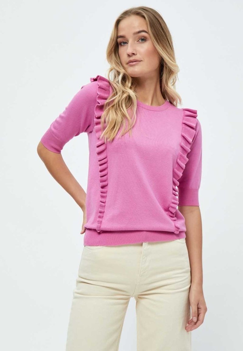 Minus - MIVESIA KNIT T-SHIRT. - T-shirt - bas - super pink, Förstora