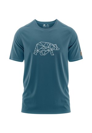 FORSBERG FINNSON MIT BRUSTLOGO - T-shirt con stampa - blue-grey