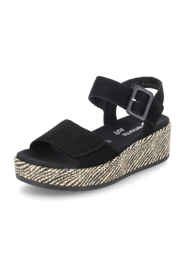 Plateausandalette - schwarz