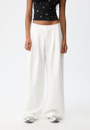 WIDE LEG SMART WITH DARTS - Kalhoty - beige