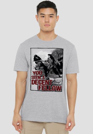 PB FELLOW - Print T-shirt - mottled grey
