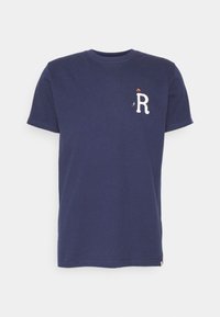 REVOLUTION REGULAR FIT WITH CHEST EMBROIDERY - T-shirt print - navy