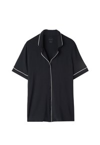 KURZÄRMELIGES, VORNE OFFENES - Pyjamashirt - schwarz black