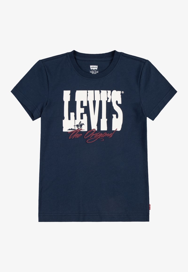 T-shirt Levi's bleu marine avec grand logo blanc Levi's et petit texte rouge « "the Original" » sur la poitrine.