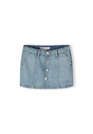 BUTTON UP - A-lijn rok - light blue denim