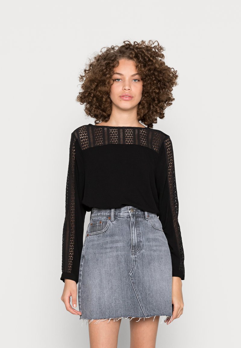 ONLY ONLSTEPHANIE MIX BLOUSE - Camisola de manga comprida - black