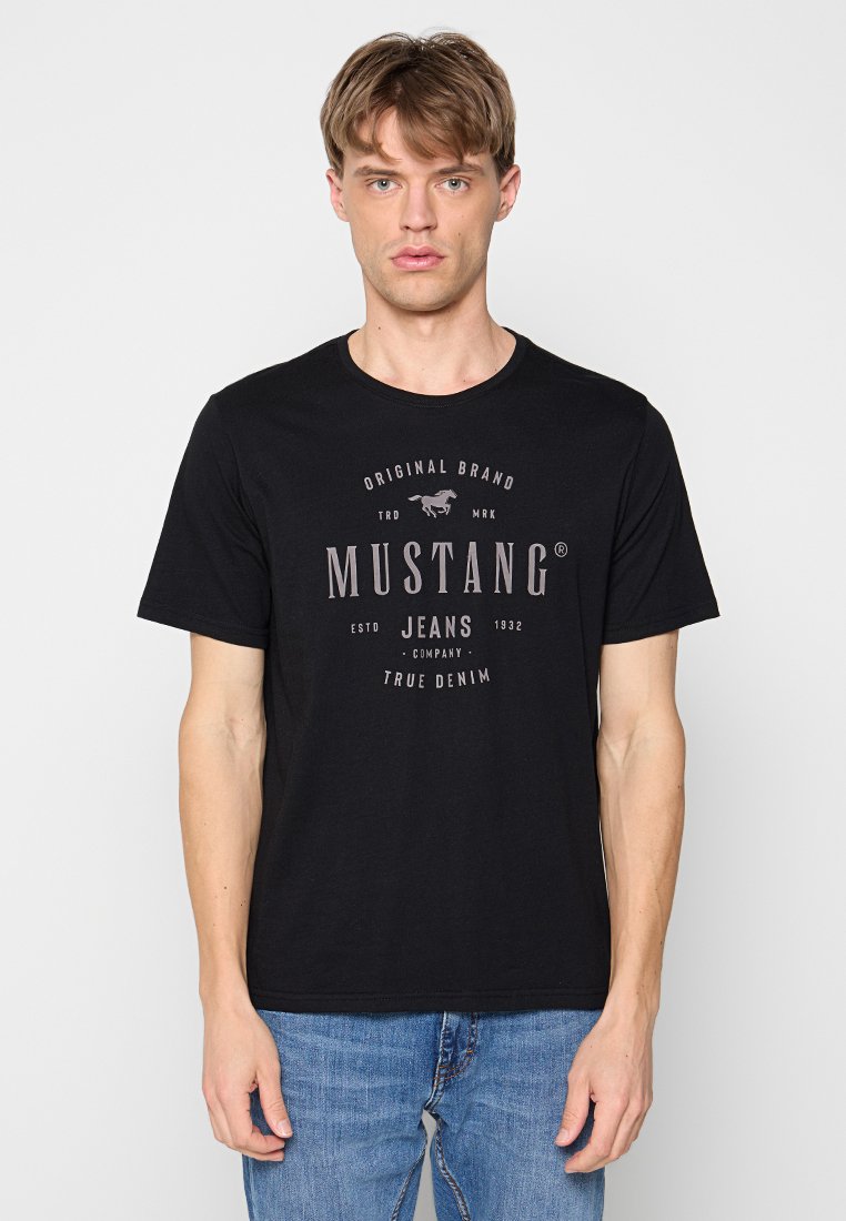 mustang T-shirt print zwart