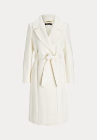 BELTED WOOL-BLEND WRAP COAT - Classic coat - moda cream