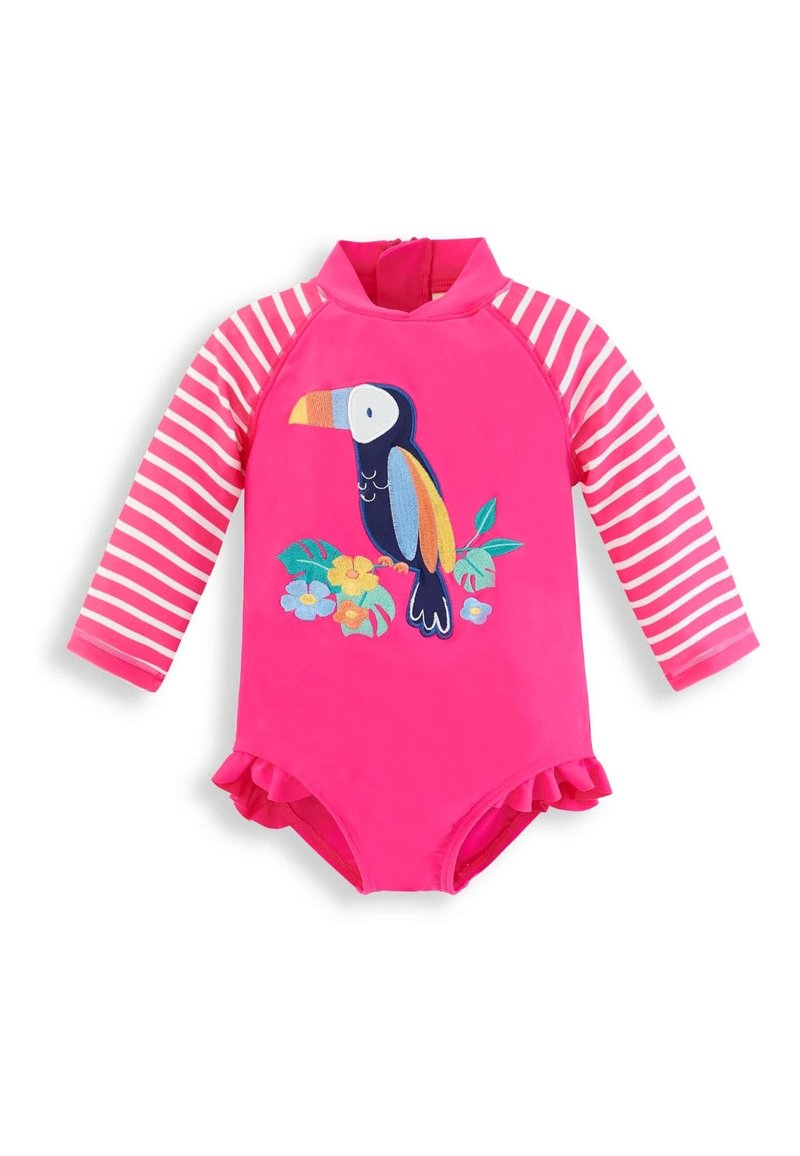 JoJo Maman Bébé TOUCAN LONG SLEEVED STANDARD Badeanzug toucan/pink