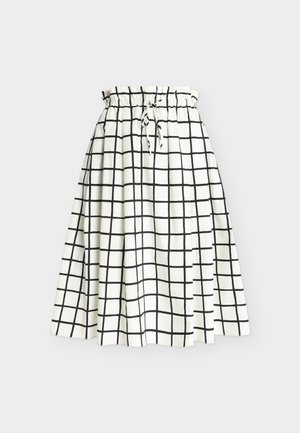 Marimekko, KIRJOITUS ISO RUUTU - Πλισέ φούστα - off white/black