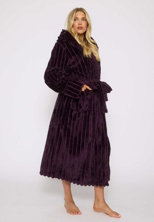 PLUSH LUXURY MAXI HOODED - Morgonrock - purple