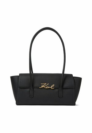 KARL LAGERFELD, SIGNATURE SHOULDER - Дамска чанта - black gold