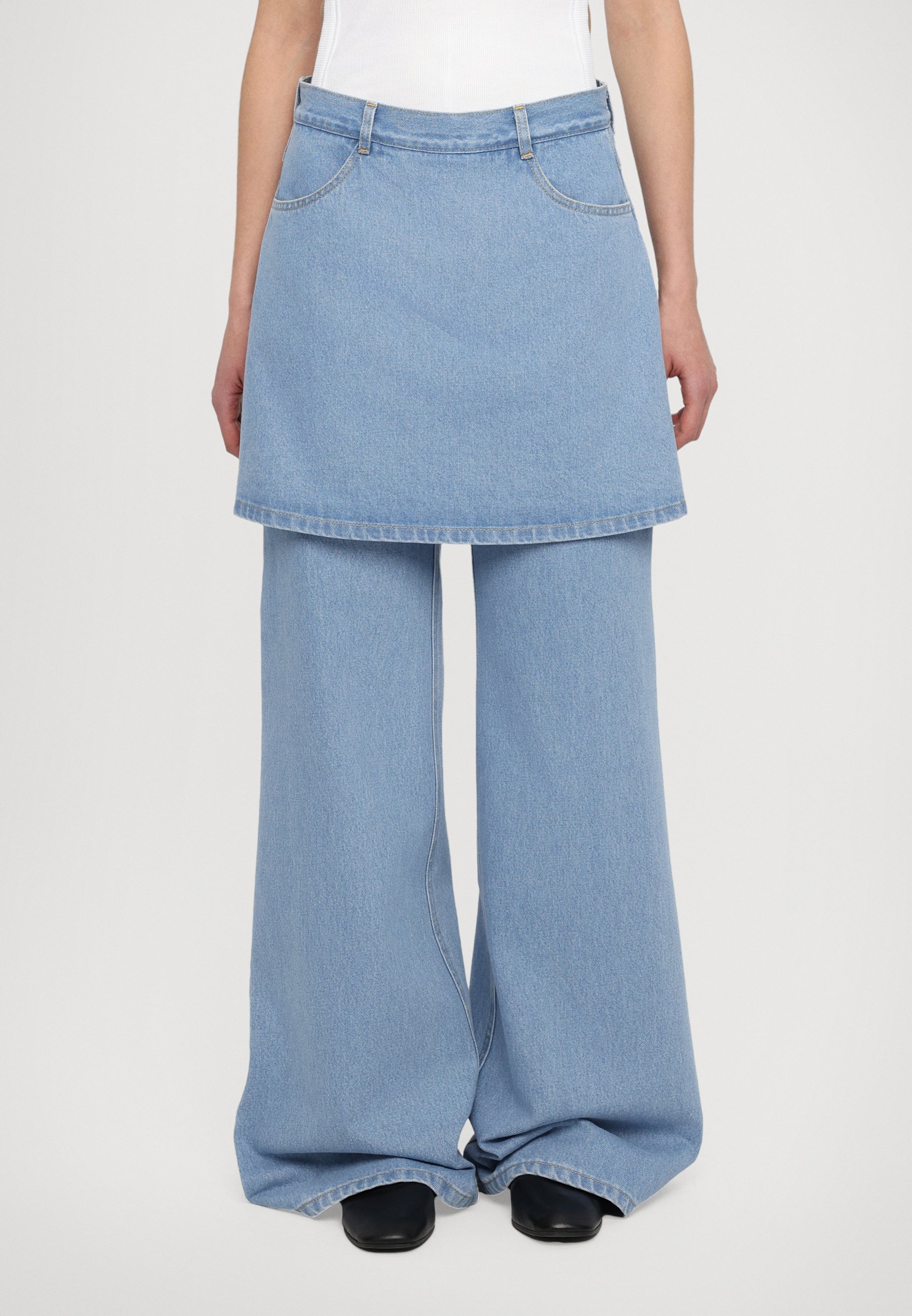 Ksenia Schnaider SKIRT DETAIL - Denim skirt - light blue/light