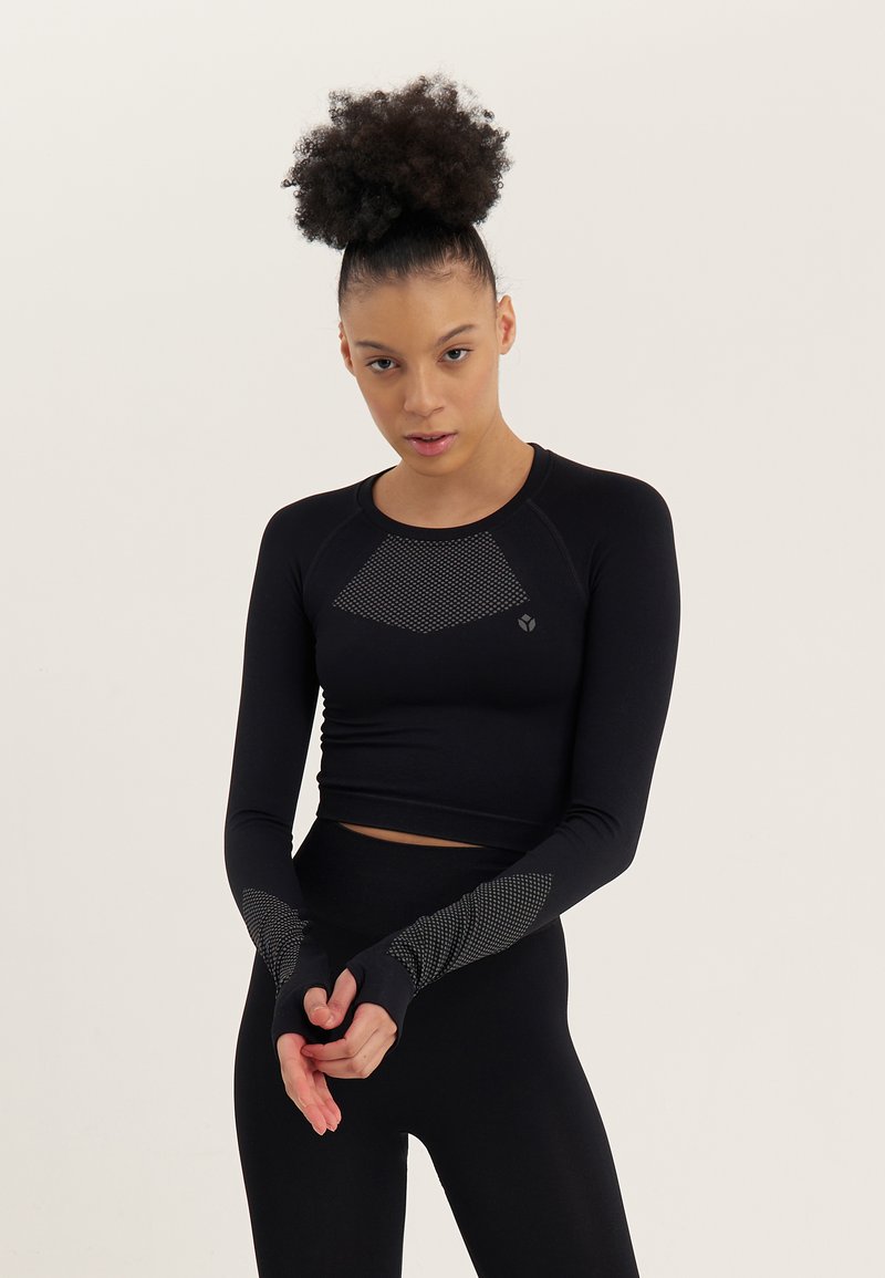 Even&Odd active - SEAMLESS  - Long sleeved top - black, Enlarge